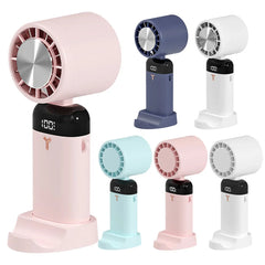 Foldable Handheld Fan with LED Display - 3600mAh USB Rechargeable