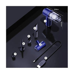 Mini Wireless Vacuum Cleaner - Handheld Dry Wet for Car and Home - Blue