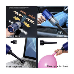 Wireless Handheld Vacuum Cleaner - Mini Dry Wet for Car and Home - Blue