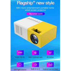 Mini LED Home Theater Projector - 15 ANSI Lumens 1920¡Á1080P Portable