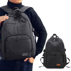 Canvas Laptop Backpack Large Capacity Travel School Bag