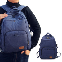 Canvas Laptop Backpack Large Capacity Travel School Bag