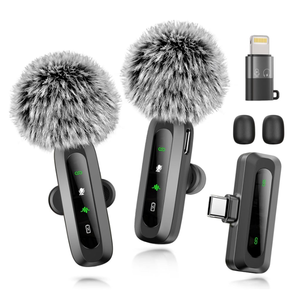 Wireless Mini Lavalier Microphone - For Android Apple Phone Tablet PC