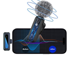 Wireless Mini Lavalier Microphone - For Android Apple Phone Tablet PC