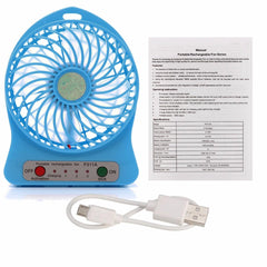 Mini USB Rechargeable Handheld Fan with 3-Speed and 18650 Battery