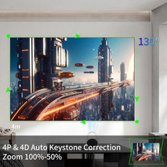 Mini 4K Projector - WiFi Bluetooth 360¡ã Keystone iOS Android Theater