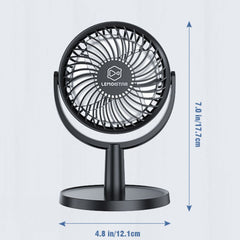 Mini USB Desk Fan with 4 Speeds - 310¡ã Adjustable Quiet Air Circulator