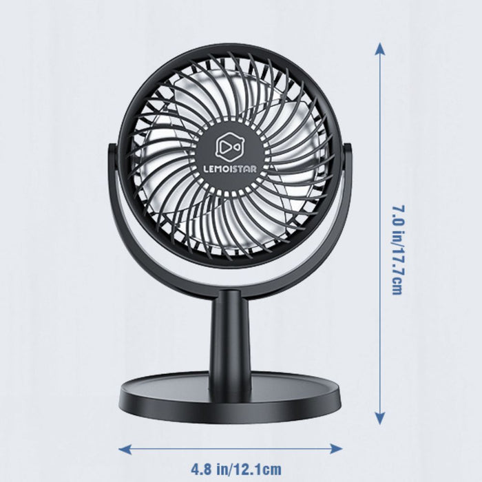 Mini USB Desk Fan with 4 Speeds - 310¡ã Adjustable Quiet Air Circulator