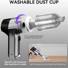 3-in-1 Cordless Car Vacuum Cleaner - With Compressed Air Duster Function
