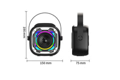Black Mini Bluetooth Karaoke Machine - Adjustable Mic & Lights