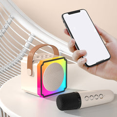 Mini Portable Bluetooth Karaoke Machine with Wireless Mics