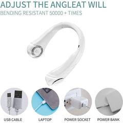 Mini USB Bladeless Neck Fan - Rechargeable Hanging Air Cooler