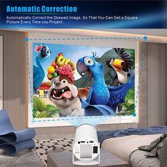 Mini Projector 4K - 180¡ã Rotatable WiFi6 Bluetooth Android 11 Outdoor