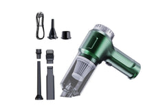 4-in-1 Mini Car Vacuum Cleaner - Rechargeable Pet Hair Cleaner - Green