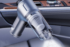 4-in-1 Mini Car Vacuum Cleaner - Grey Rechargeable for Pet Hair Cleaning