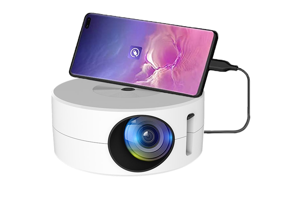 Mini Smart Projector 180P - Portable Phone Projector Nightlight White