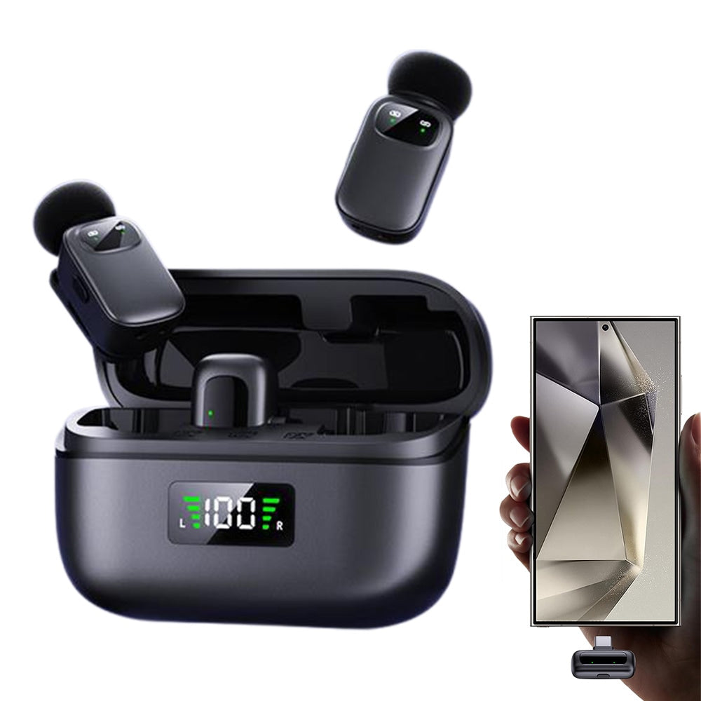 Type-C Mini Wireless Lavalier Microphone - AI Noise Reduction Charging Case