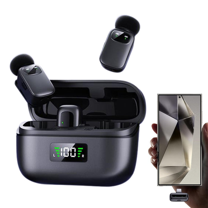 Type-C Mini Wireless Lavalier Microphone - AI Noise Reduction Charging Case