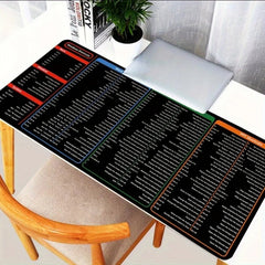 Large Office Mouse Pad with Shortcuts Non-Slip Rubber Base