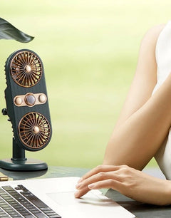 Multifunctional Dual USB Clip-On Desktop Summer Cooling Fan