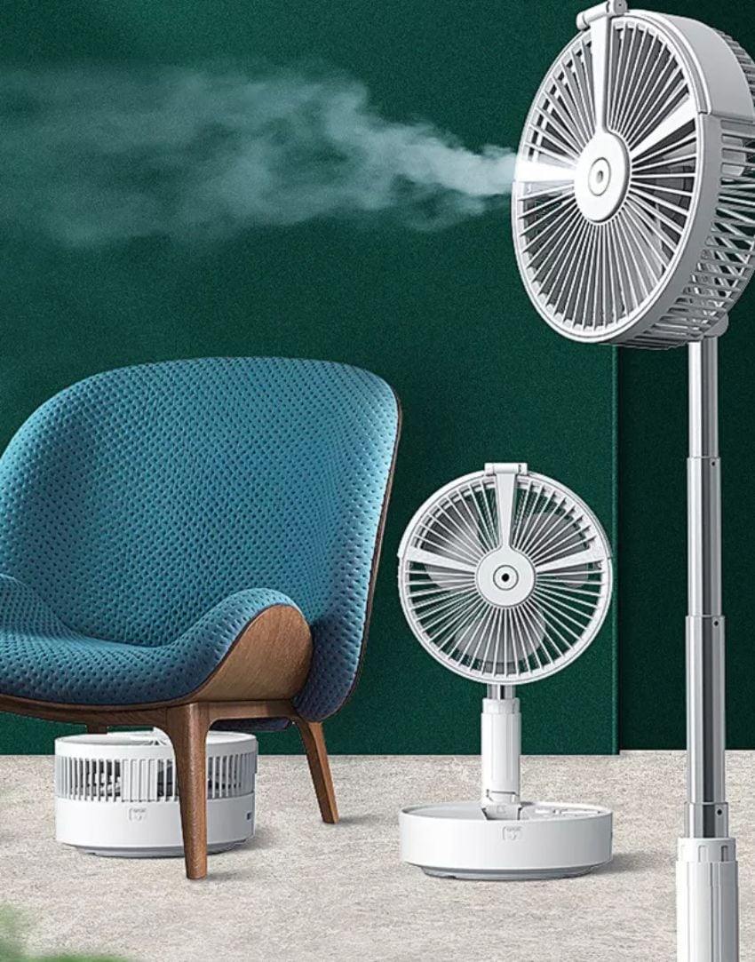Multifunctional Foldable Fan with Mist and LED Light
