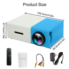 Portable Mini Projector - HDMI USB Remote Control Home Theater Blue