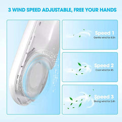 White USB Neck Fan - Rechargeable 360¡ã Cooling with 3 Speeds