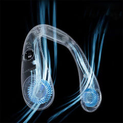 Bladeless Neck Fan with Digital Display - USB Rechargeable Air Cooler