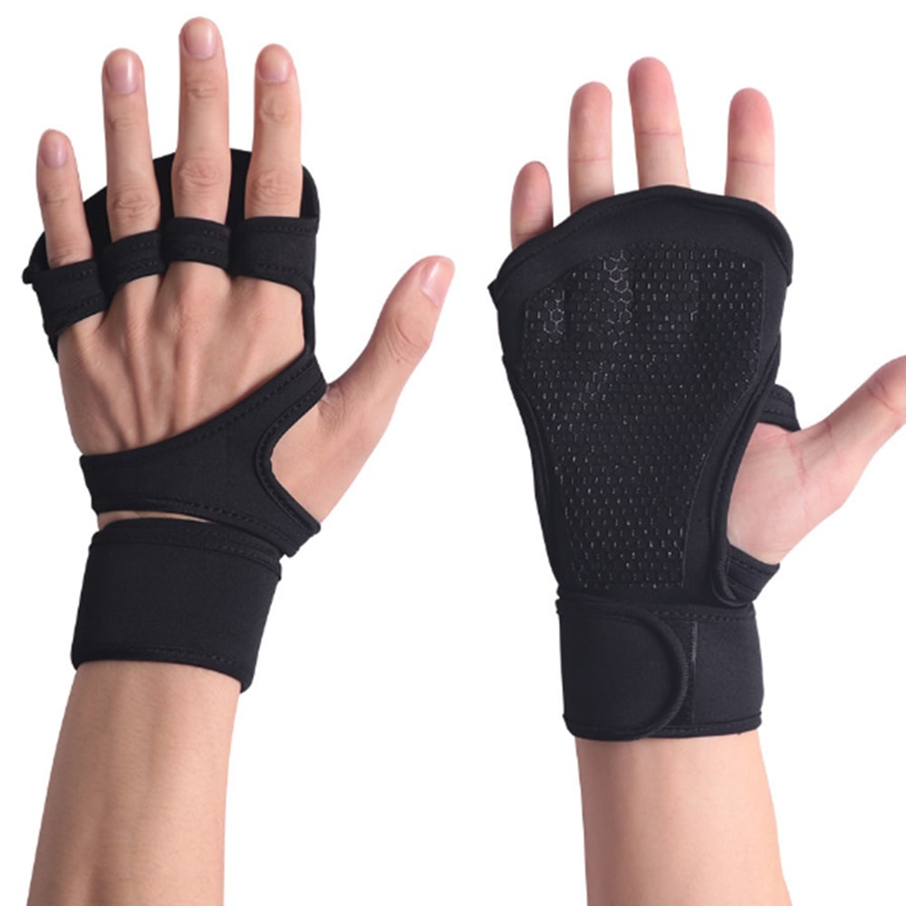 Pair of Fitness Gloves with Wrist Wraps for Gym and Weightlifting