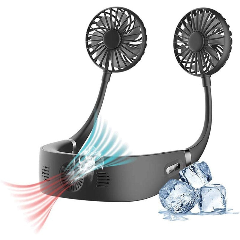 Black Personal Neck Fan with Cooling Chip and 360¡ã Rotation