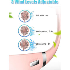White Neck Air Conditioner Fan - 360¡ã Cooling with Chip Rotation