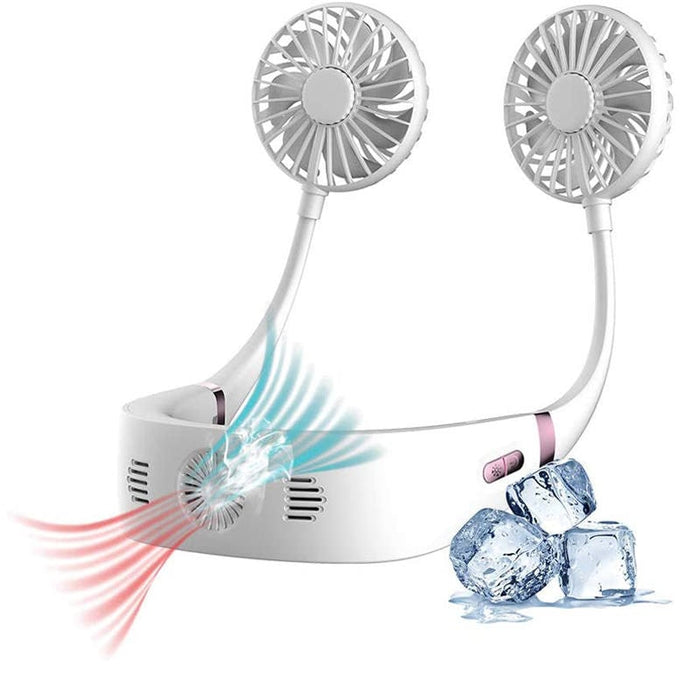 White Neck Air Conditioner Fan - 360¡ã Cooling with Chip Rotation