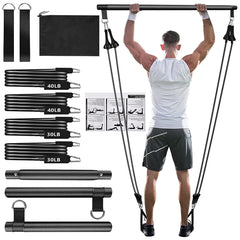 9pcs Pilates Bar Kit with Resistance Bands for Full Body Fitness