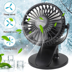 Portable 360¡ã Clip-On USB Fan for Desk, Pram, Stroller or Travel