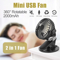 Portable 360¡ã Clip-On USB Fan for Desk, Pram, Stroller or Travel