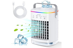 3-in-1 Portable Desktop Air Conditioner - 4 Speeds with LED Light