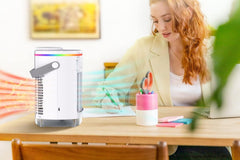 3-in-1 Portable Desktop Air Conditioner - 4 Speeds with LED Light