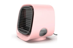 Pink Rechargeable Personal Desk Air Conditioner - 3-Speed Portable Cooler