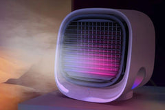 White Rechargeable Personal Desk Air Conditioner - 3-Speed Portable Cooler