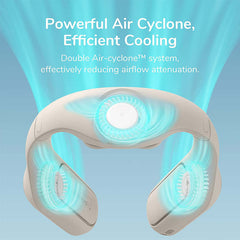 Brown Bladeless Neck Fan with 3+1 Speeds - Wearable Cooling Brace
