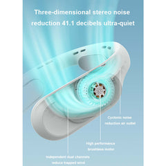 Nevenka Brown Bladeless Neck Fan with 3+1 Speeds - Cooling Brace
