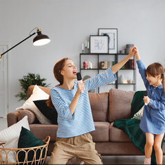 Pink Bluetooth Karaoke Machine - 2 Mics with Colorful LED Speaker