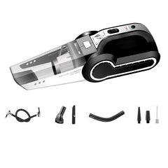 Portable Cordless Vacuum Cleaner with LED & Air Pump - Car & Home Use