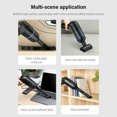Strong Suction Cordless Car Vacuum Cleaner - Rechargeable Handheld