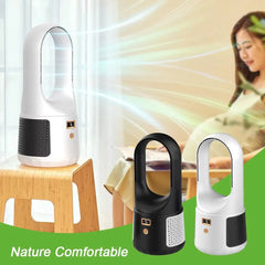 Bladeless Mini Standing Fan - Silent Rechargeable for Office Camping