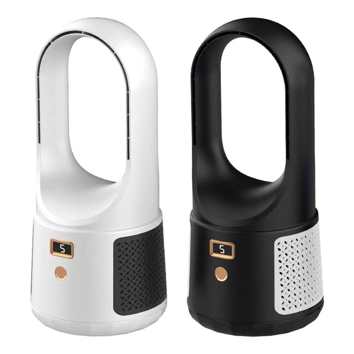 Bladeless Mini Standing Fan - Silent Rechargeable for Office Camping