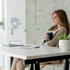 FOHOA 7200mAh Rechargeable Desk Fan - Freestanding Portable Design