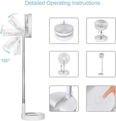 FOHOA 7200mAh Rechargeable Desk Fan - Freestanding Portable Design