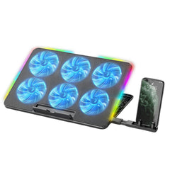 Gaming Laptop Cooling Pad with 6 Fans and Phone Holder