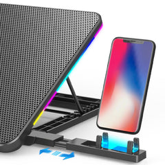 Gaming Laptop Cooling Pad with 6 Fans and Phone Holder